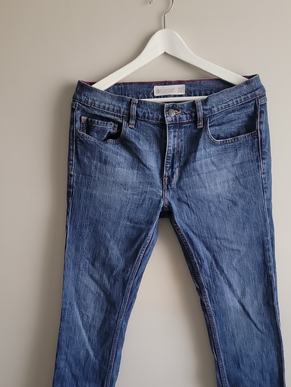 Element Men's Slim Straight Jeans in Blue Denim